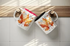Watercolor cute fall autumn leaves sparkle shining diamonds 20oz tumbler skinny mug wrap clipart t-shirt sublimation printable design