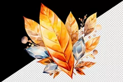 Watercolor cute fall autumn leaves sparkle shining diamonds 20oz tumbler skinny mug wrap clipart t-shirt sublimation printable design