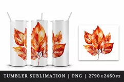 Watercolor cute fall autumn leaves sparkle shining diamonds 20oz tumbler skinny mug wrap clipart t-shirt sublimation printable design