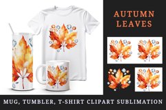 Watercolor cute fall autumn leaves sparkle shining diamonds 20oz tumbler skinny mug wrap clipart t-shirt sublimation printable design