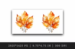 Watercolor cute fall autumn leaves sparkle shining diamonds 20oz tumbler skinny mug wrap clipart t-shirt sublimation printable design
