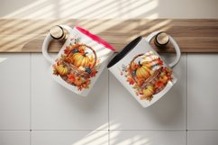 Watercolor cute fall basket pumpkins autumn leaves sparkle shining diamonds 20oz tumbler skinny mug wrap clipart t-shirt sublimation printable design