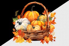Watercolor cute fall basket with pumpkins autumn leaves sparkle shining diamonds 20oz tumbler skinny mug wrap clipart t-shirt sublimation printable design