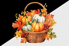 Watercolor cute fall basket with pumpkins autumn leaves sparkle shining diamonds 20oz tumbler skinny mug wrap clipart t-shirt sublimation printable design