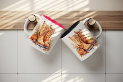 Watercolor cute fall boots pumpkins autumn leaves sparkle shining diamonds 20oz tumbler skinny mug wrap clipart t-shirt sublimation printable design