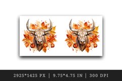 Watercolor cute fall bull ox neat cow autumn leaves sparkle shining diamonds 20oz tumbler skinny mug wrap clipart t-shirt sublimation printable design