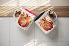 Watercolor cute fall pumpkin autumn leaves sparkle shining diamonds 20oz tumbler skinny mug wrap clipart t-shirt sublimation printable design