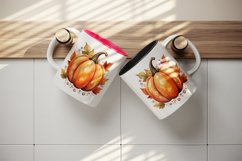 Watercolor cute fall pumpkin autumn leaves sparkle shining diamonds 20oz tumbler skinny mug wrap clipart t-shirt sublimation printable design