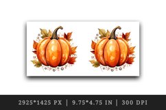 Watercolor cute fall pumpkin autumn leaves sparkle shining diamonds 20oz tumbler skinny mug wrap clipart t-shirt sublimation printable design