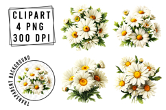 Watercolor Cute Flower Clipart Product Image 1
