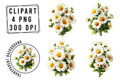 Watercolor Cute Flower Clipart Product Image 1