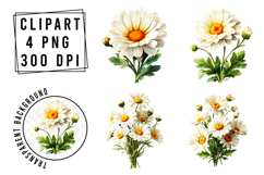 Watercolor Cute Flower Clipart Product Image 1