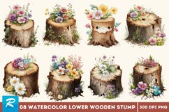 forest clipart,woodland clipart,forest trees clipart,birch tree clipart,oak tree clipart,cedar tree clipart,wood stump clipart,wood log clipart,forest plant clipart,watercolor wood,flower wood stump,floral wood stump,sunflower wood stump,Wooden elements p