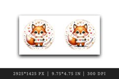 Watercolor cute fox sparkle hearts I Love You quote Valentine Day print 20 oz tumbler skinny mug wrap clipart t-shirt sublimation printable design