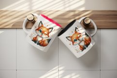 Watercolor cute fox winking sticking its tongue out sparkles print 20 oz tumbler skinny mug wrap clipart t-shirt sublimation printable design