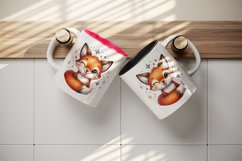 Watercolor cute fox winking sticking tongue out surrounded by sparkles print 20oz tumbler skinny mug wrap clipart t-shirt sublimation printable design