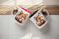 Watercolor cute fox winking sticking tongue out surrounded by sparkles print 20oz tumbler skinny mug wrap clipart t-shirt sublimation printable design