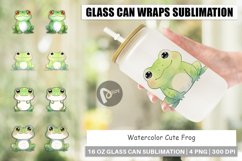 Glass Can Wraps Watercolor Frog Product Image 1