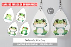 Earring Teardrop Watercolor Frog Product Image 1