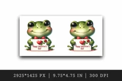 Watercolor cute frog holding card heart love Happy Valentine Day quote print 20oz tumbler skinny mug wrap clipart t-shirt sublimation printable design