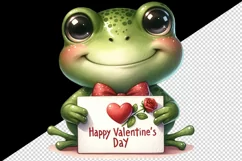 Watercolor cute frog holding card heart love Happy Valentine Day quote print 20oz tumbler skinny mug wrap clipart t-shirt sublimation printable design