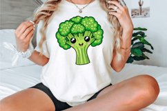 Watercolor Cute Funny Broccoli Vegetable Clipart Bundle Product Image 3