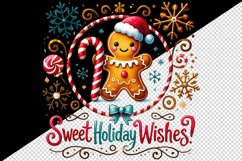 Watercolor cute gingerbread man candy cane Christmas New Year winter print 20 oz tumbler skinny mug wrap clipart t-shirt sublimation printable design