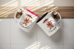 Watercolor cute gingerbread man candy cane Sweet Christmas quote print 20 oz tumbler skinny mug wrap clipart t-shirt sublimation printable design