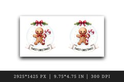 Watercolor cute gingerbread man candy cane Sweet Christmas quote print 20 oz tumbler skinny mug wrap clipart t-shirt sublimation printable design