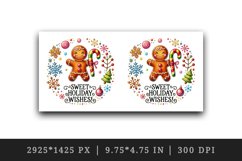 Watercolor cute gingerbread man candy quote Christmas New Year winter print 20 oz tumbler skinny mug wrap clipart t-shirt sublimation printable design