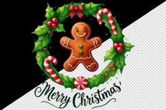 Watercolor cute gingerbread man Merry Christmas quote New Year winter print 20 oz tumbler skinny mug wrap clipart t-shirt sublimation printable design
