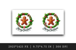Watercolor cute gingerbread man Merry Christmas quote New Year winter print 20 oz tumbler skinny mug wrap clipart t-shirt sublimation printable design