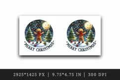 Watercolor cute gingerbread man singing carols Merry Christmas quote print 20 oz tumbler skinny mug wrap clipart t-shirt sublimation printable design