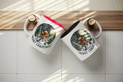 Watercolor cute gingerbread man singing carols Merry Christmas quote print 20 oz tumbler skinny mug wrap clipart t-shirt sublimation printable design