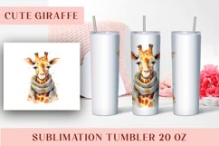 Watercolor Cute Giraffe Tumbler Wrap 20 oz Product Image 1
