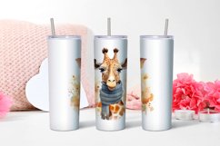 Watercolor Cute Giraffe Tumbler Wrap 20 oz Product Image 2