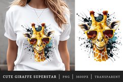 Watercolor cute giraffe t-shirt sublimation print design png Product Image 1