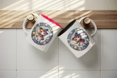 Watercolor cute girl wizard casting spells with her wand magical orbs stars print tumbler skinny mug wrap clipart t-shirt sublimation printable design
