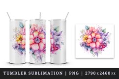 Watercolor cute glamour colorful rainbow flowers floral sparkle diamonds 20 oz tumbler skinny mug wrap clipart t-shirt sublimation printable design