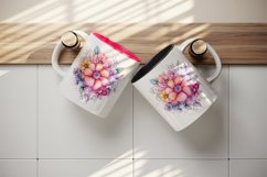 Watercolor cute glamour colorful rainbow flowers floral sparkle diamonds 20 oz tumbler skinny mug wrap clipart t-shirt sublimation printable design
