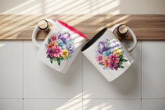 Watercolor cute glamour colorful rainbow flowers floral sparkle diamonds 20oz tumbler skinny mug wrap clipart t-shirt sublimation printable design