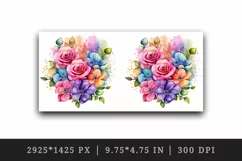 Watercolor cute glamour colorful rainbow flowers floral sparkle diamonds 20oz tumbler skinny mug wrap clipart t-shirt sublimation printable design