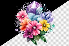 Watercolor cute glamour colorful rainbow flowers floral sparkle diamonds 20oz tumbler skinny mug wrap clipart t-shirt sublimation printable design