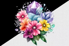Watercolor cute glamour colorful rainbow flowers floral sparkle diamonds 20oz tumbler skinny mug wrap clipart t-shirt sublimation printable design