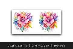 Watercolor cute glamour colorful rainbow flowers floral sparkle diamonds 20oz tumbler skinny mug wrap clipart t-shirt sublimation printable design
