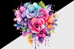 Watercolor cute glamour colorful rainbow flowers floral sparkle diamonds 20oz tumbler skinny mug wrap clipart t-shirt sublimation printable design