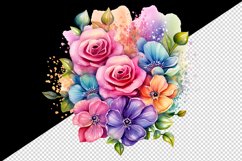 Watercolor cute glamour colorful rainbow flowers floral sparkle diamonds 20oz tumbler skinny mug wrap clipart t-shirt sublimation printable design