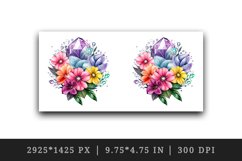 Watercolor cute glamour colorful rainbow flowers floral sparkle diamonds 20oz tumbler skinny mug wrap clipart t-shirt sublimation printable design