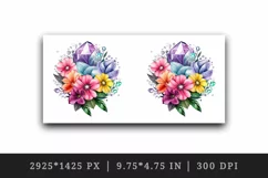 Watercolor cute glamour colorful rainbow flowers floral sparkle diamonds 20oz tumbler skinny mug wrap clipart t-shirt sublimation printable design