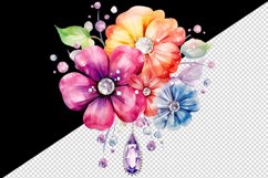 Watercolor cute glamour colorful rainbow flowers floral sparkle diamonds 20oz tumbler skinny mug wrap clipart t-shirt sublimation printable design